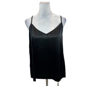 LilySilk Womens Silk Camisole 100% 19MM Mulberry Silk Black Size 12